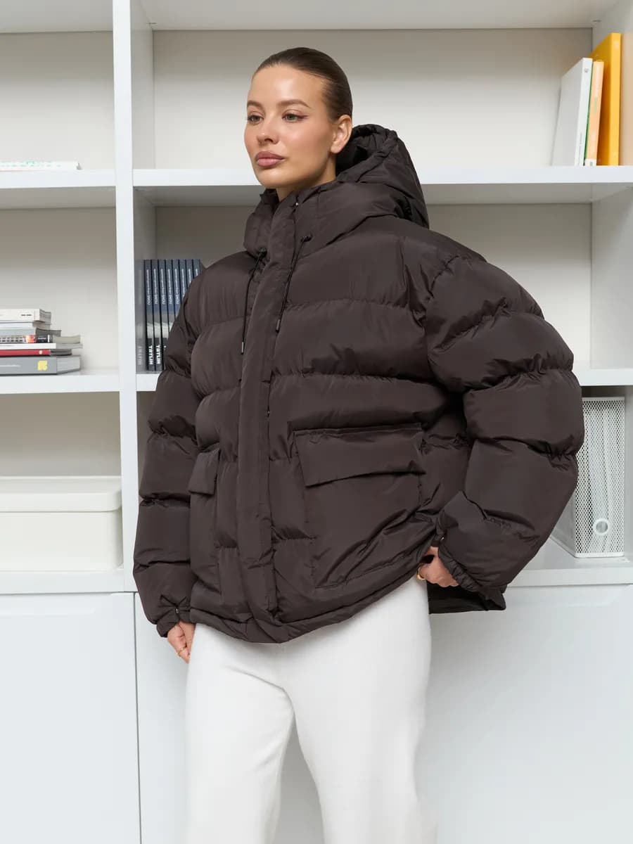 Пуховик зимний оверсайз