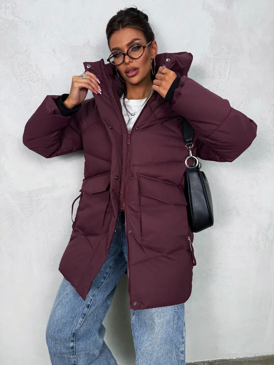 Куртка зимняя длинная с капюшоном