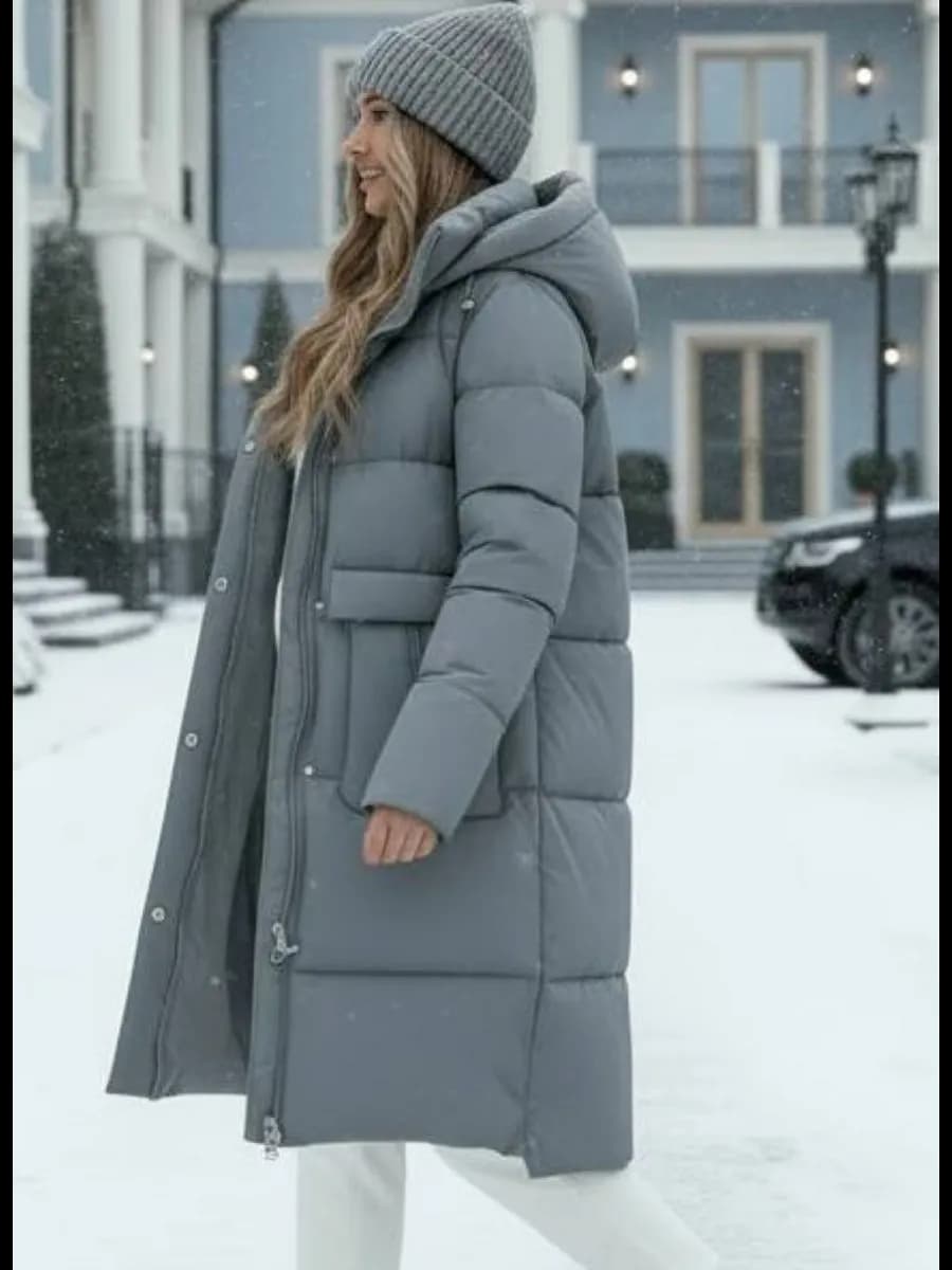 Пуховик зимний с капюшоном