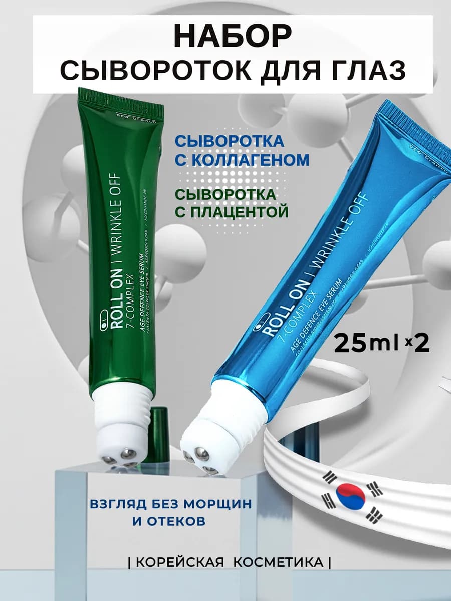 Набор Плацента и Коллаген антивозрастные сыворотоки роллеры