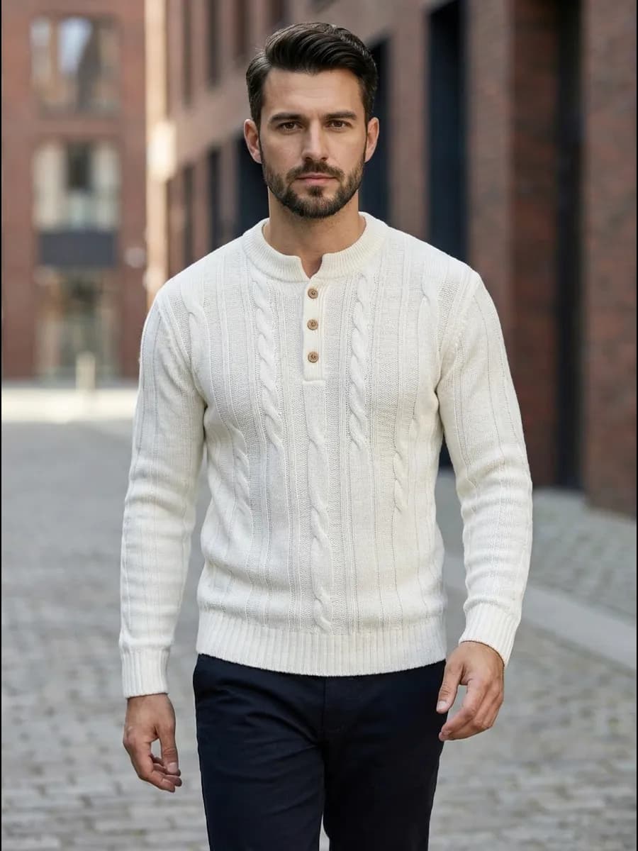 Свитер мужской вязаный на пуговицах