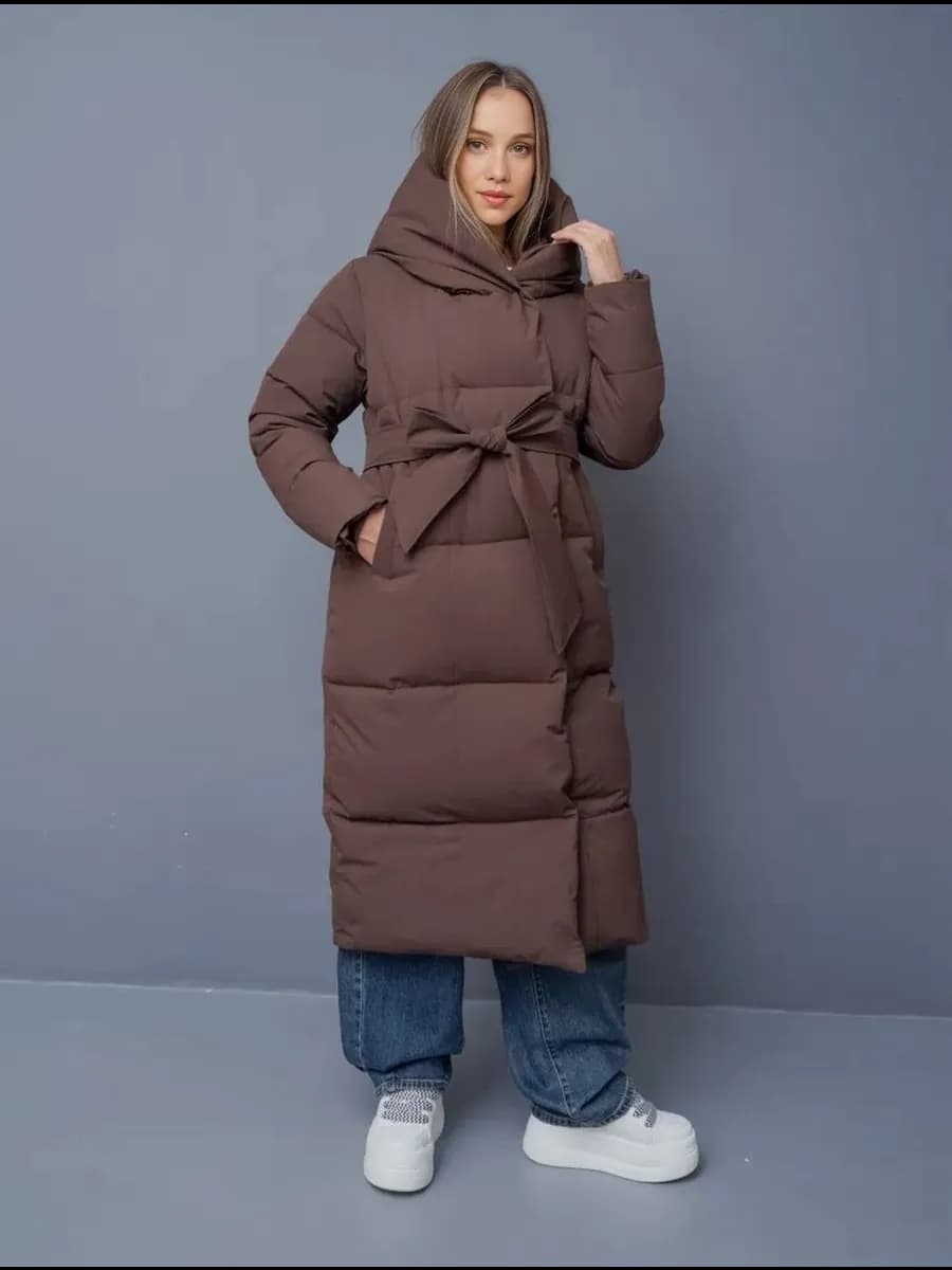 Куртка зимняя длинная с капюшоном