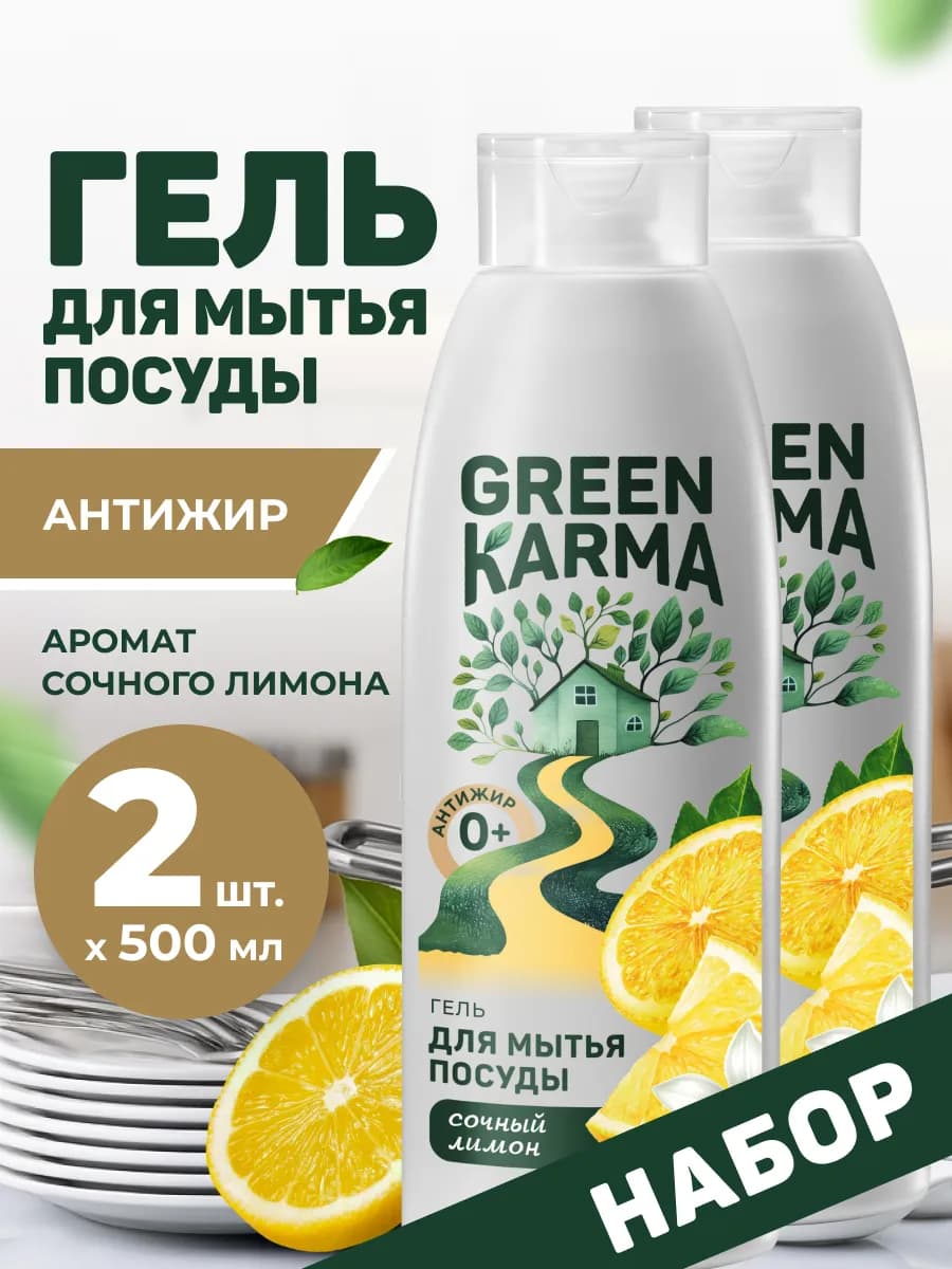 Набор Гель для мытья посуды «Антижир» 2 шт