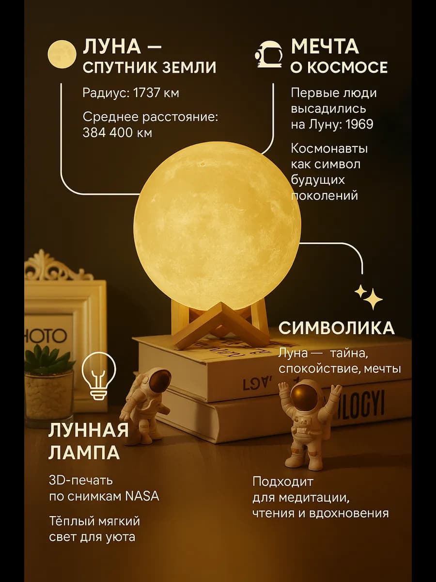 Луна светильник-ночник
