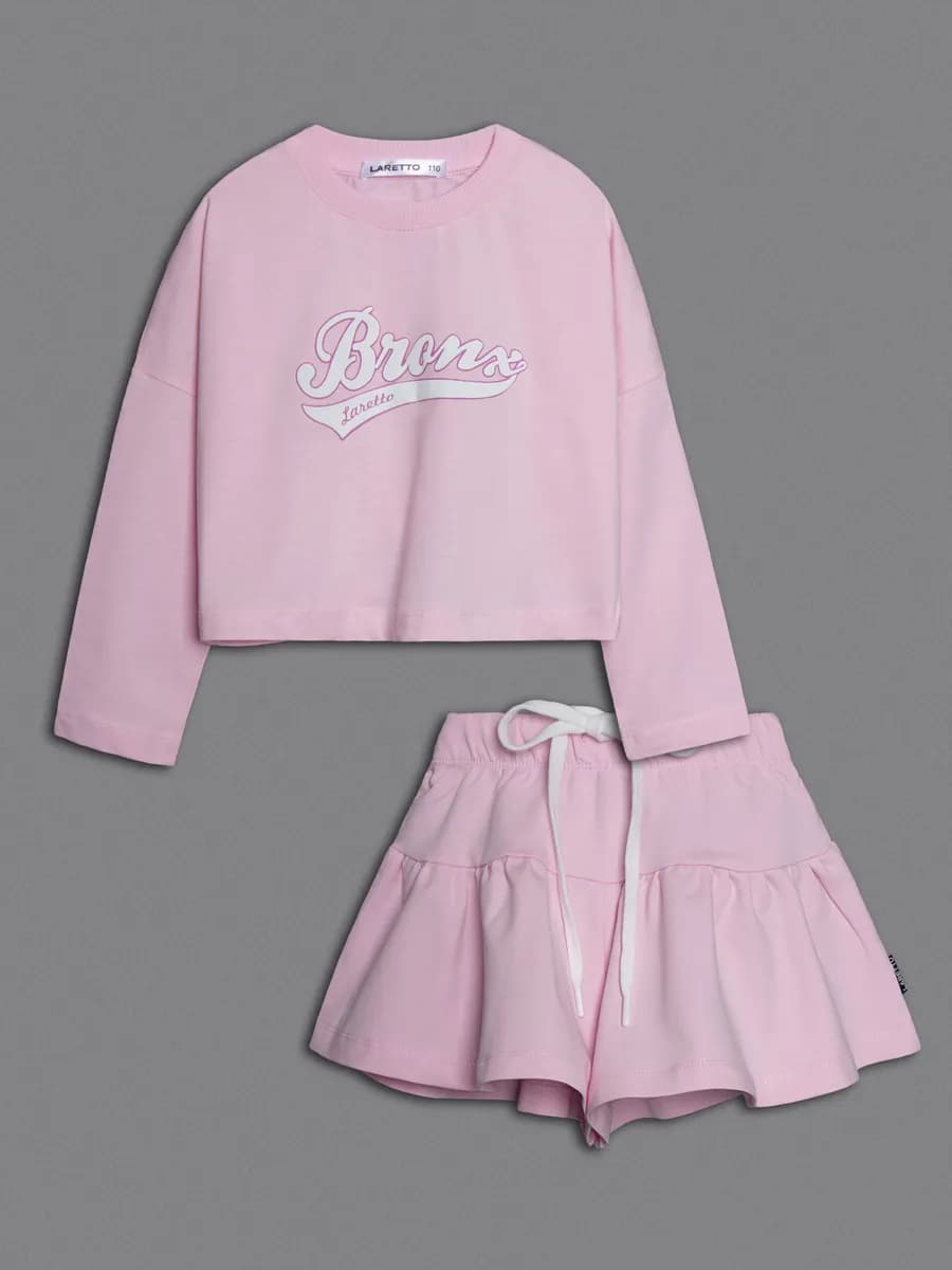 Костюм для девочки с шортами на весну