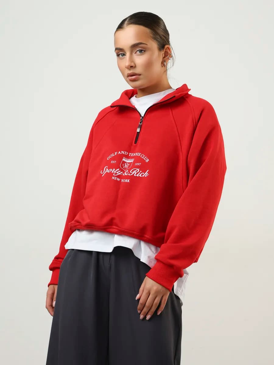 Свитшот с принтом и молнией больших размеров кофта