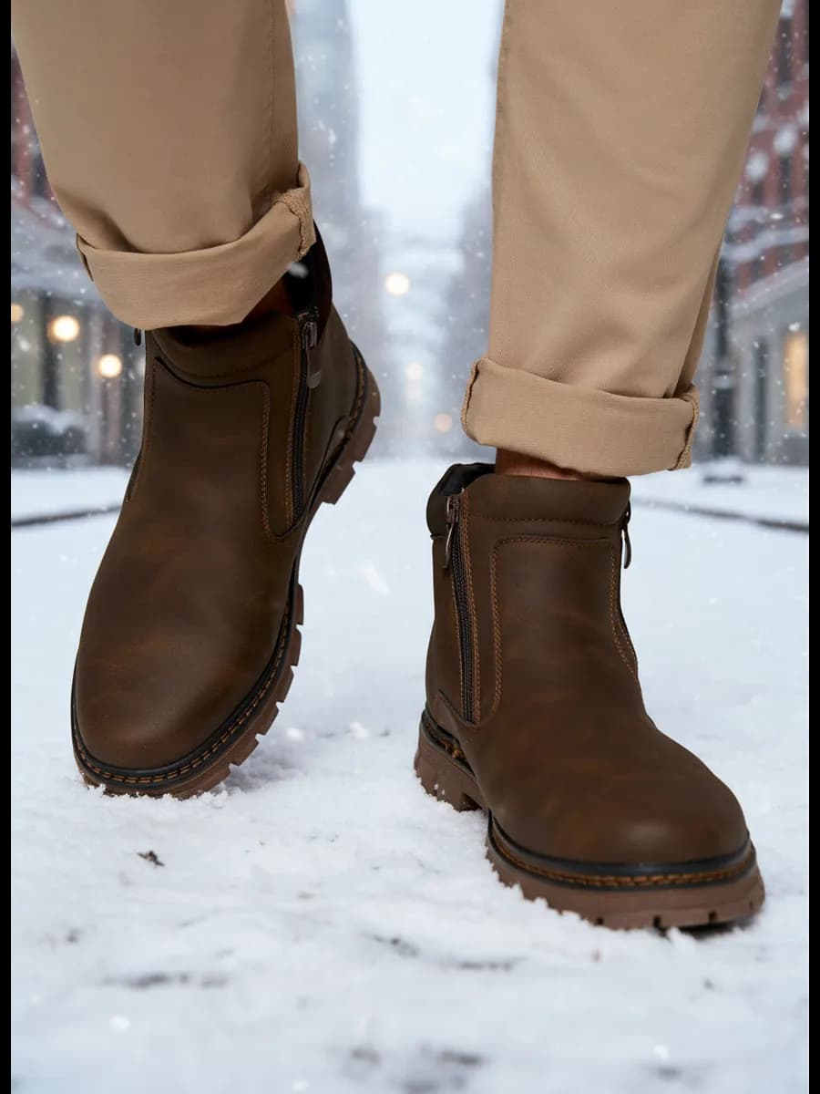 Ботинки зимние кожаные