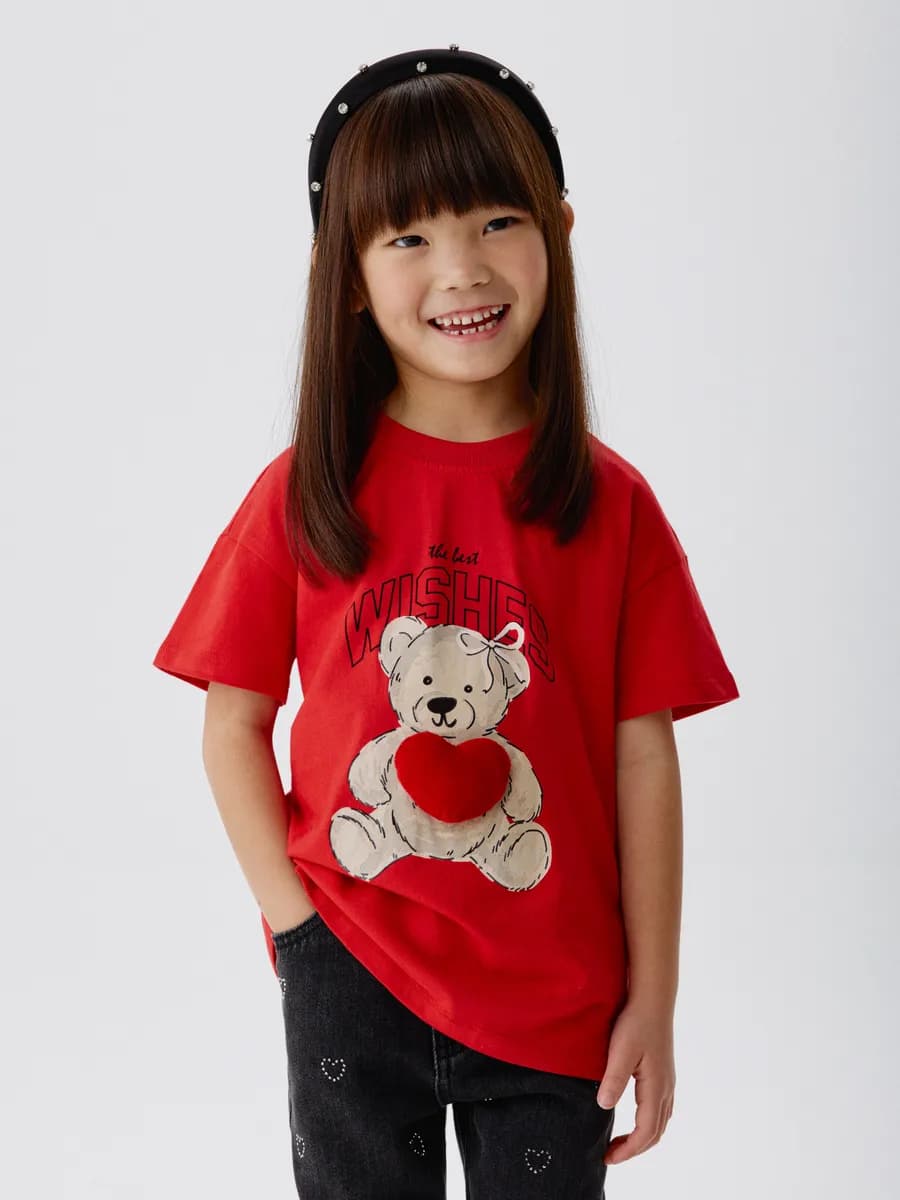 Футболка оверсайз хлопковая новогодняя с принтом