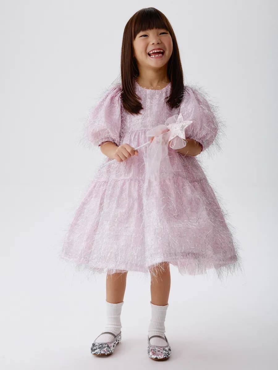 Платье нарядное пышное короткое с рукавами-фонариками