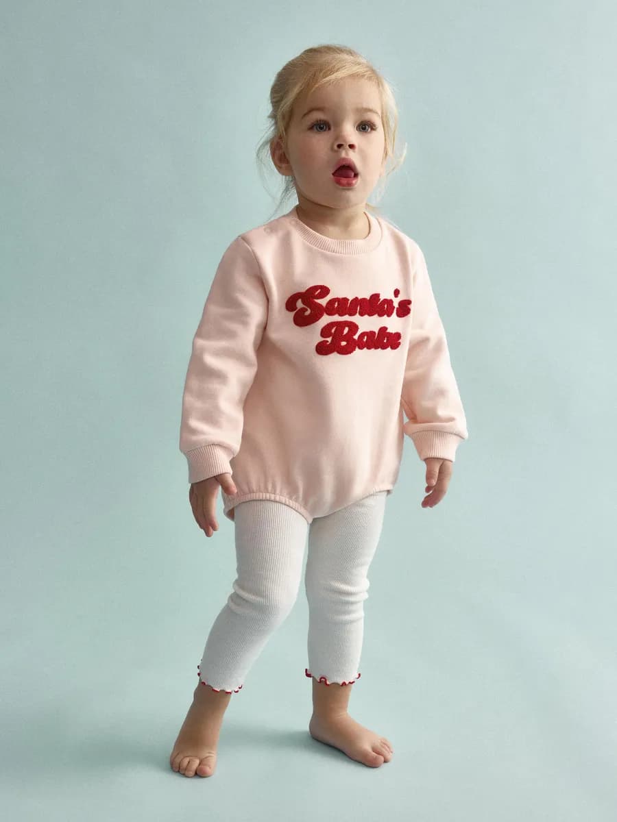 Боди свитшот для малышей новогодний утепленный