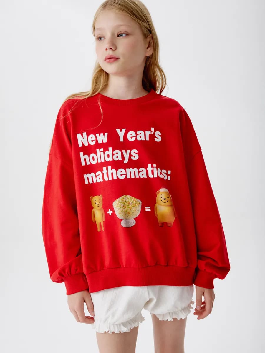 Новогодняя пижама с шортами и свитшотом