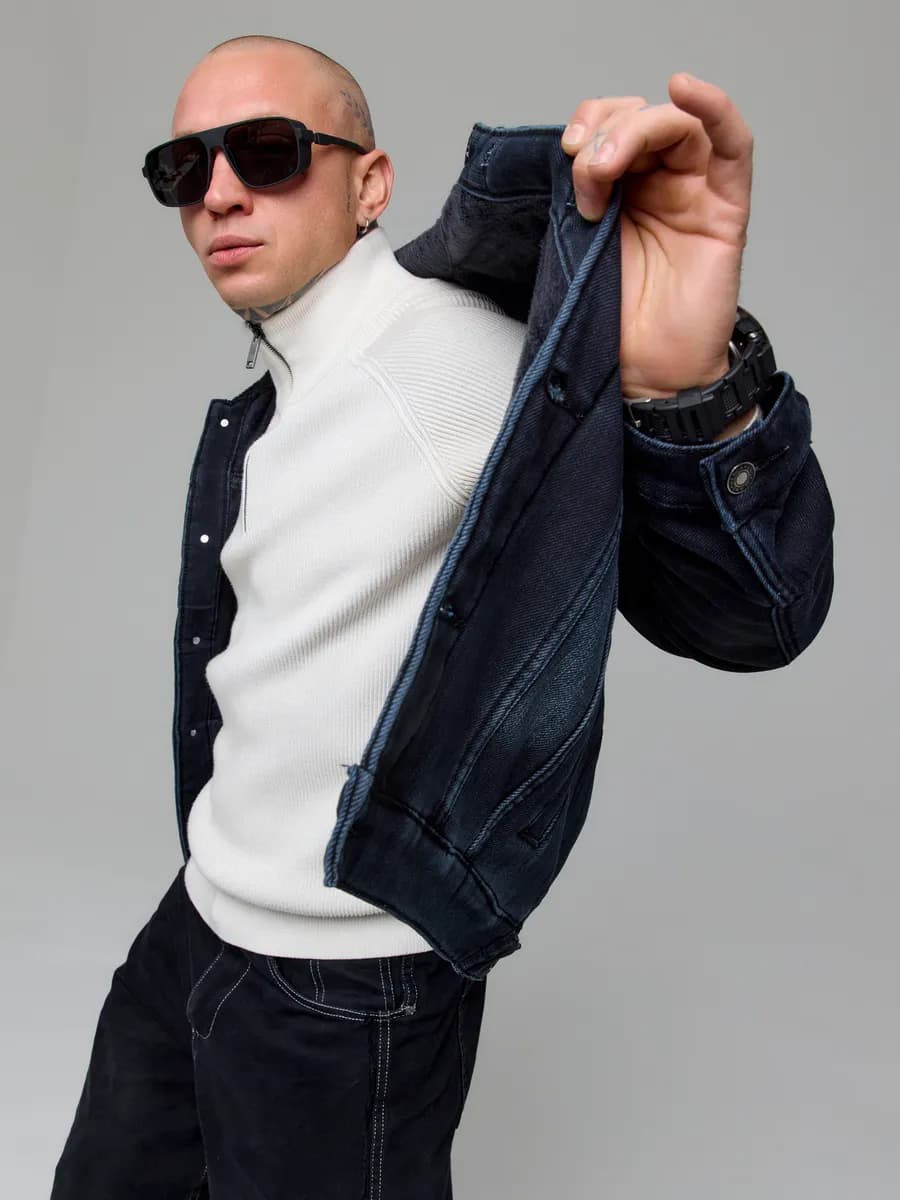 Джинсовая куртка джинсовка демисезонная утепленная с мехом