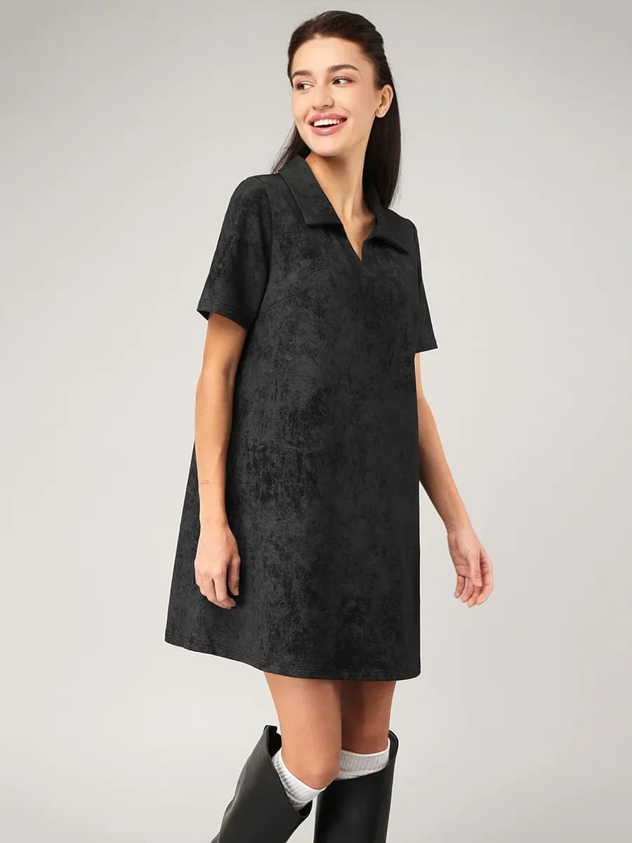 Платье поло из футера двухнитки повседневное варенка