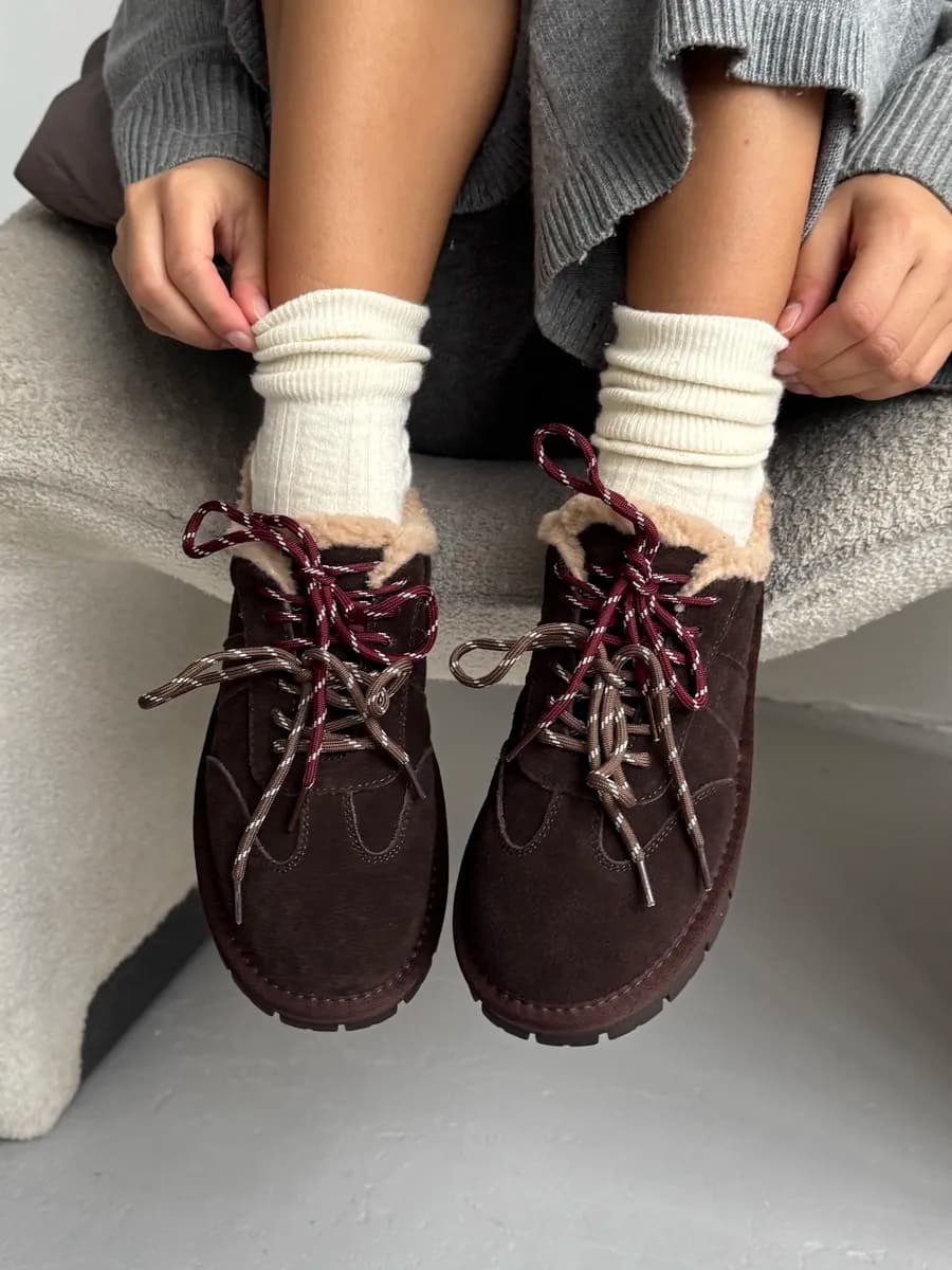 Кеды зимние утепленные натуральные замшевые с мехом