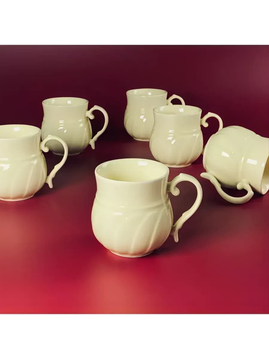 Кружки фарфоровые 300 мл набор 6 шт