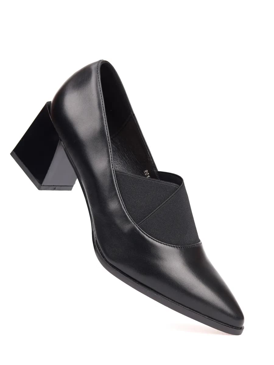 Туфли на устойчивом каблуке лодочки офисные