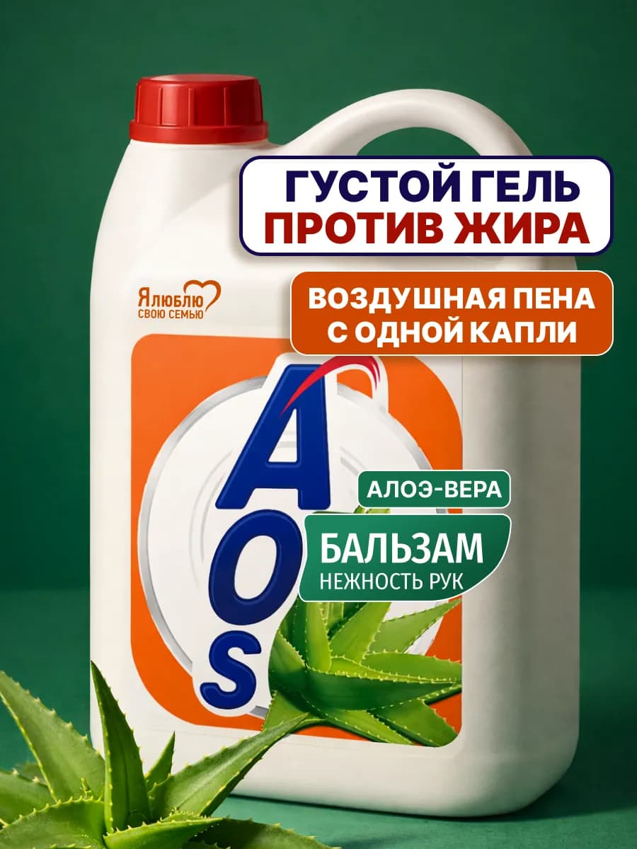 Средство для мытья посуды Бальзам Алоэ вера АОС