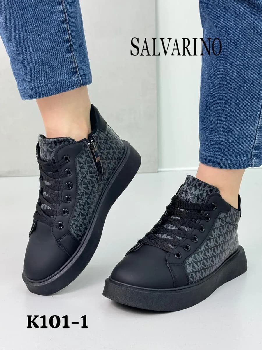 Кеды высокие на платформе с мехом полуботинки - фото 1