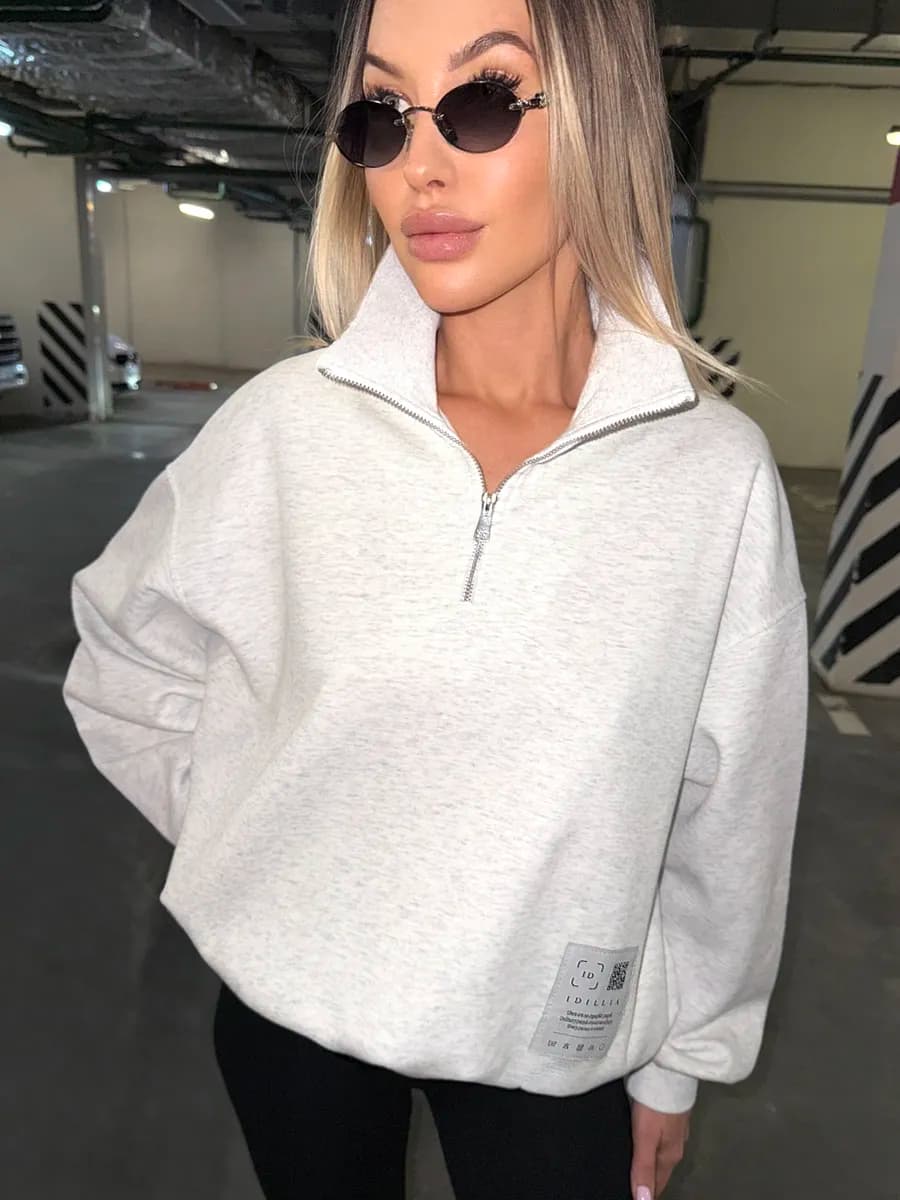 Свитшот оверсайз с начесом - фото 1