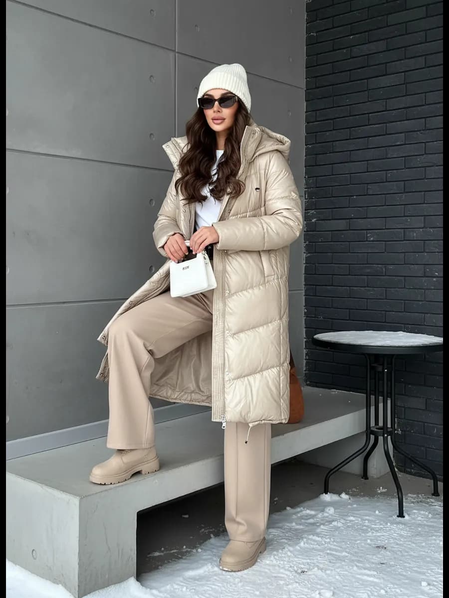 Куртка зимняя женская длинная