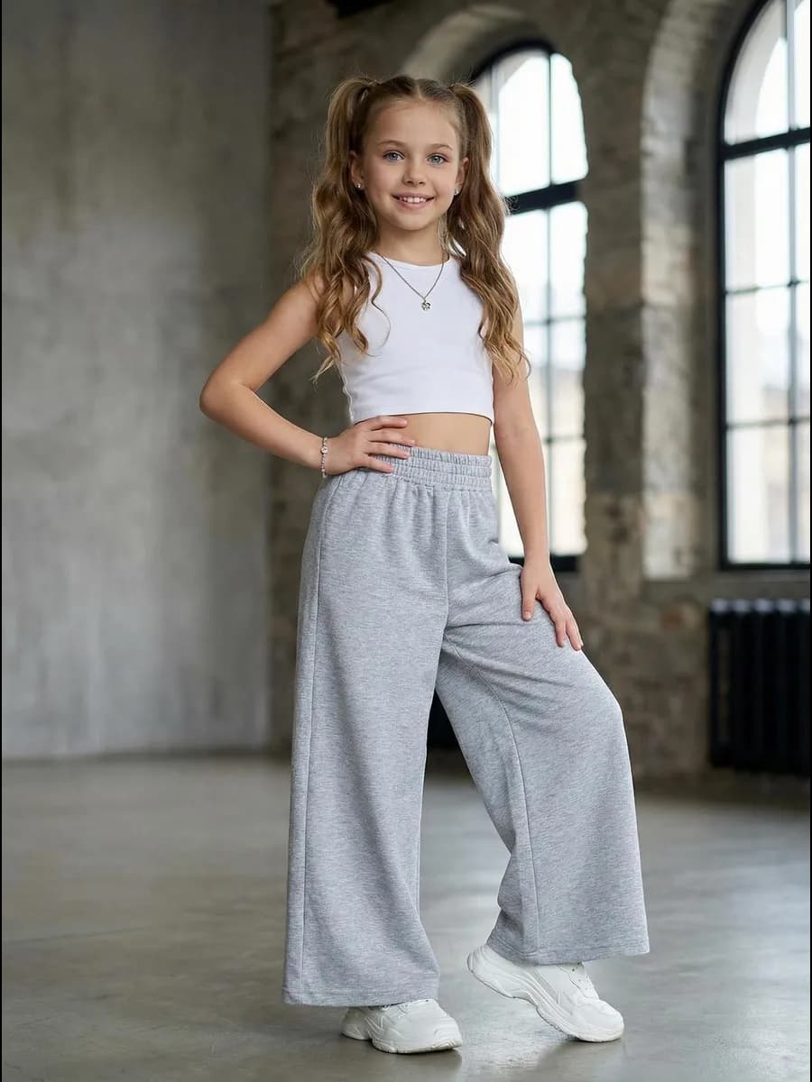 Брюки спортивные для девочки широкие оверсайз