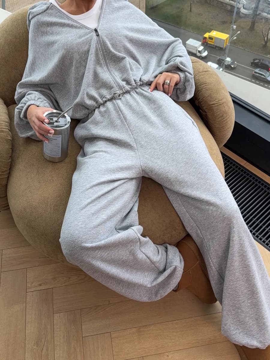 Спортивные штаны широкие багги джоггеры без начеса