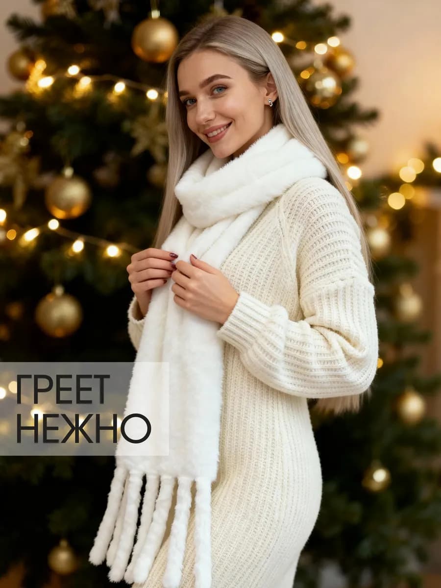 Шарф зимний теплый - фото 1