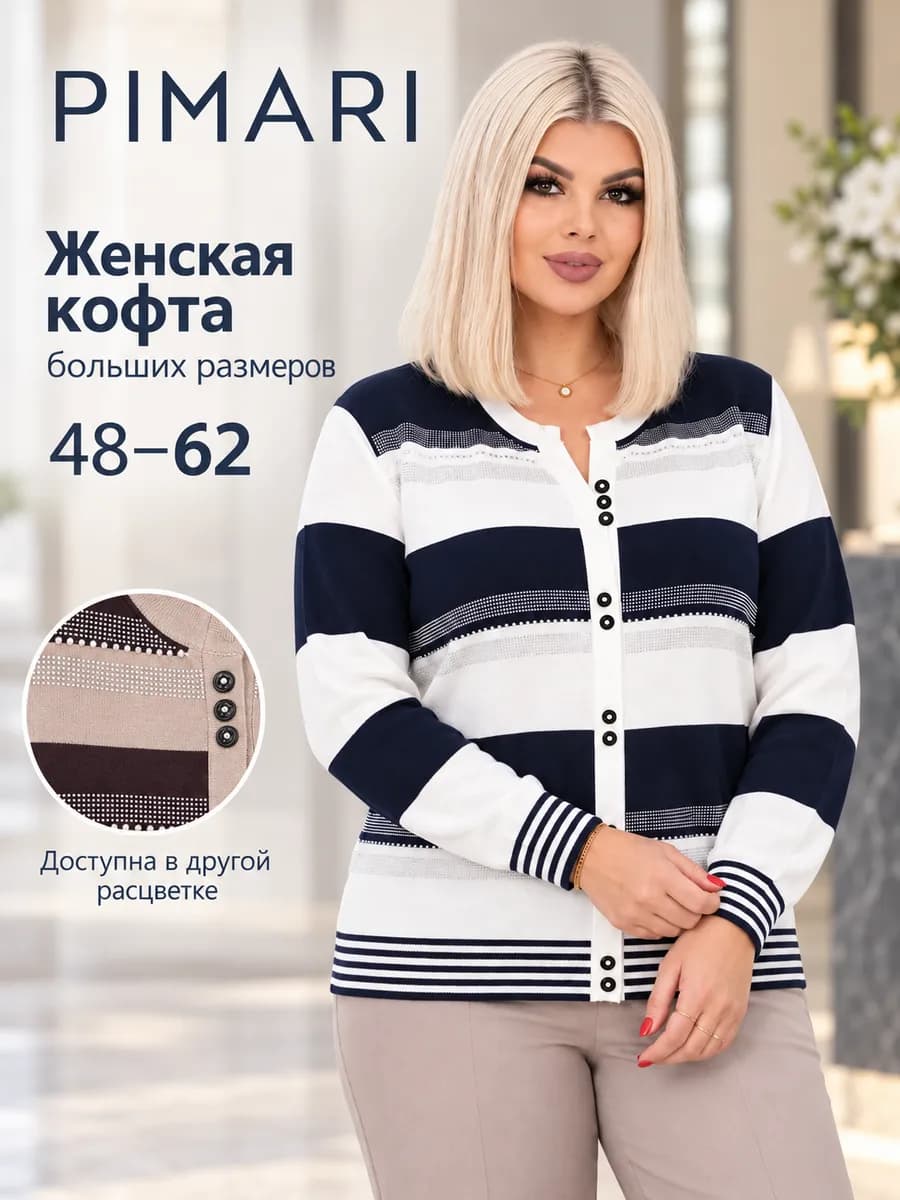 Кофта вязаная нарядная больших размеров