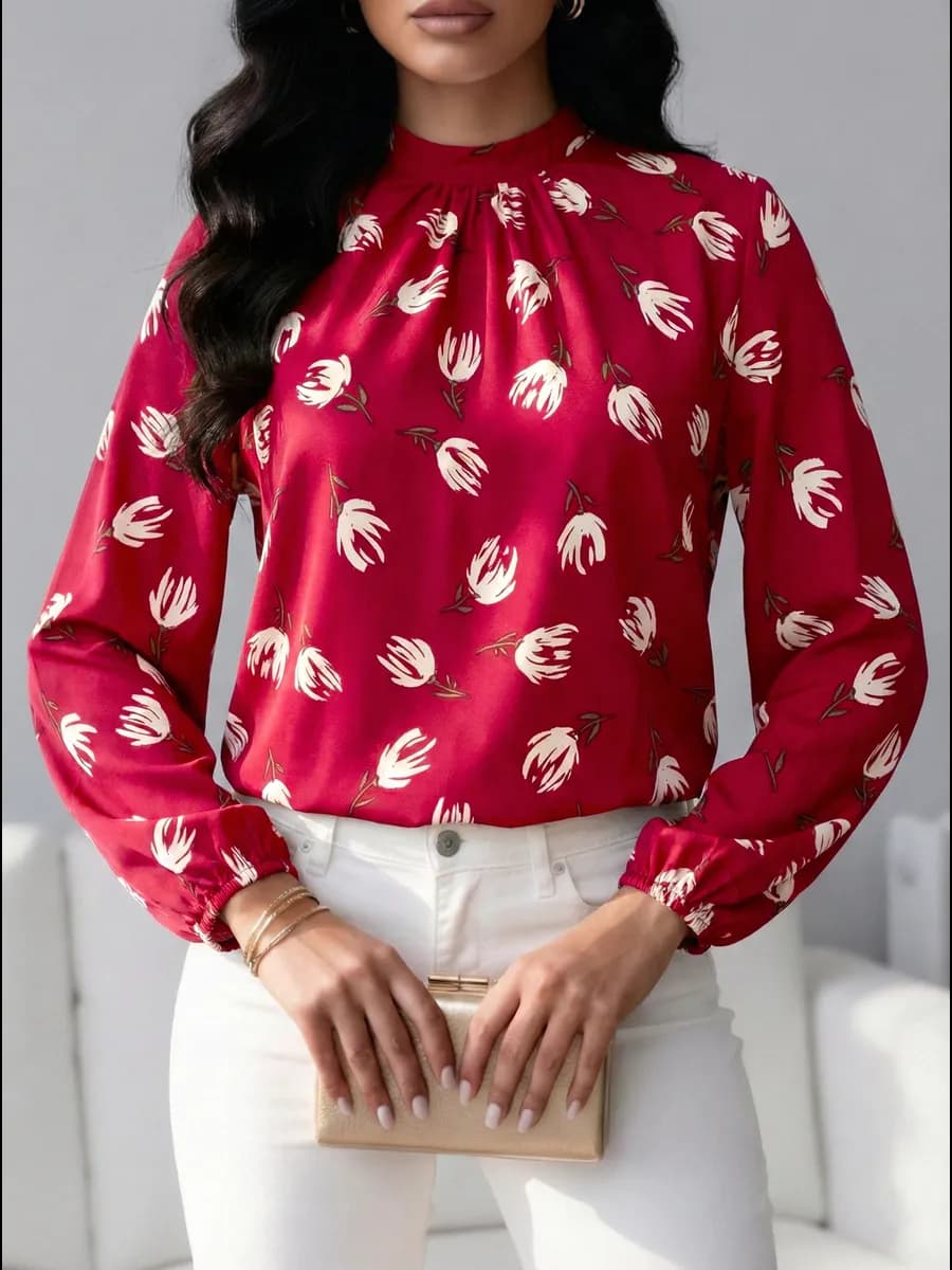 Блузка нарядная вечерняя больших размеров в офис - фото 1