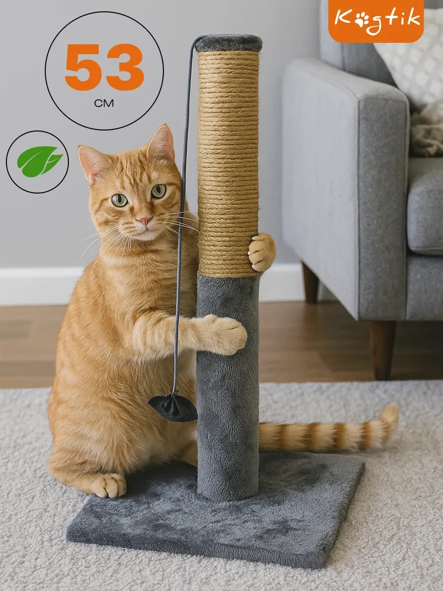 Когтеточка для кошки столбик 53 см