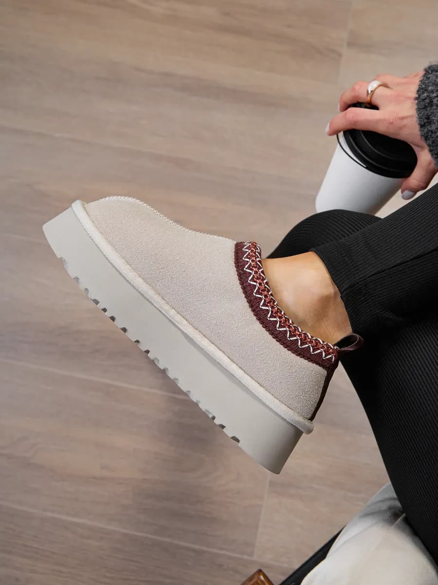 Зимние угги на платформе короткие - фото 1