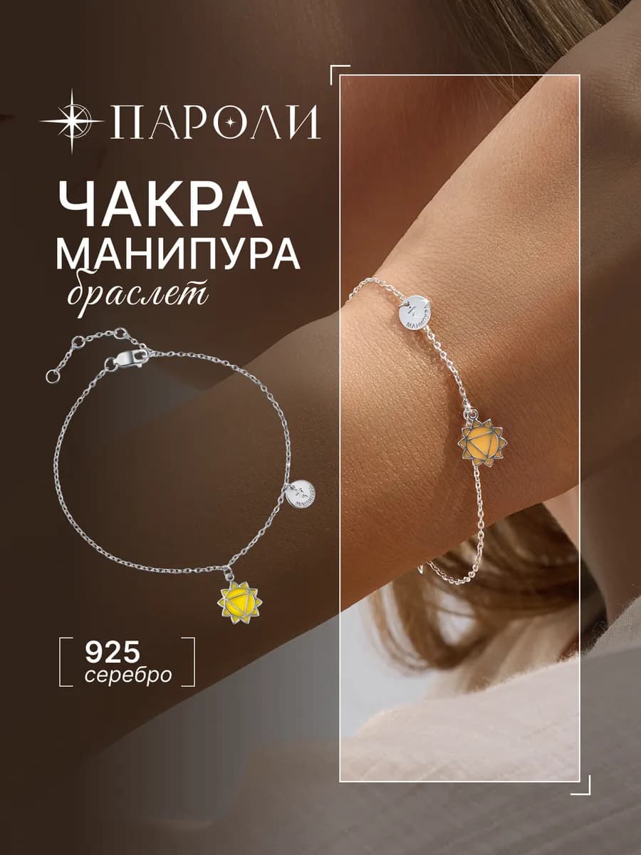 Браслет чакра серебро 925