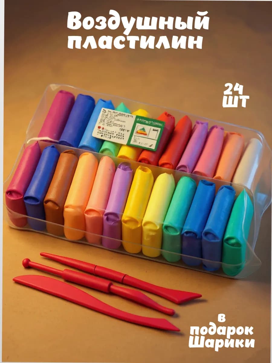 Воздушный пластилин 24 цветов
