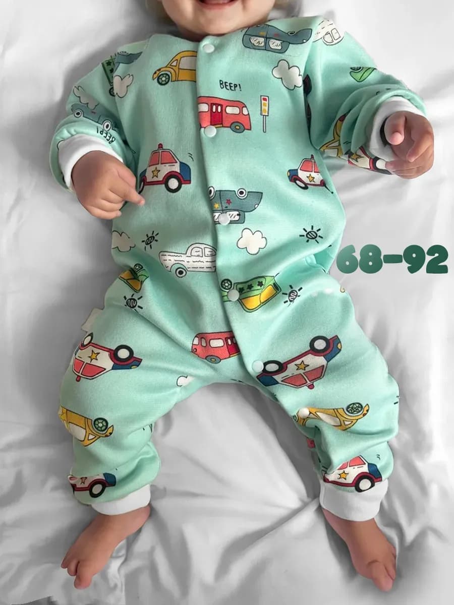 Нательный комбинезон слип с начесом для новорожденных