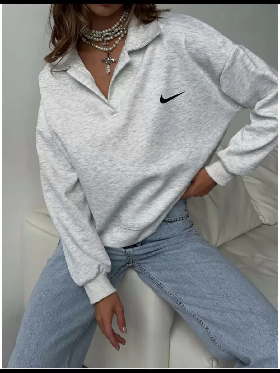 Свитшот оверсайз с воротником y2k