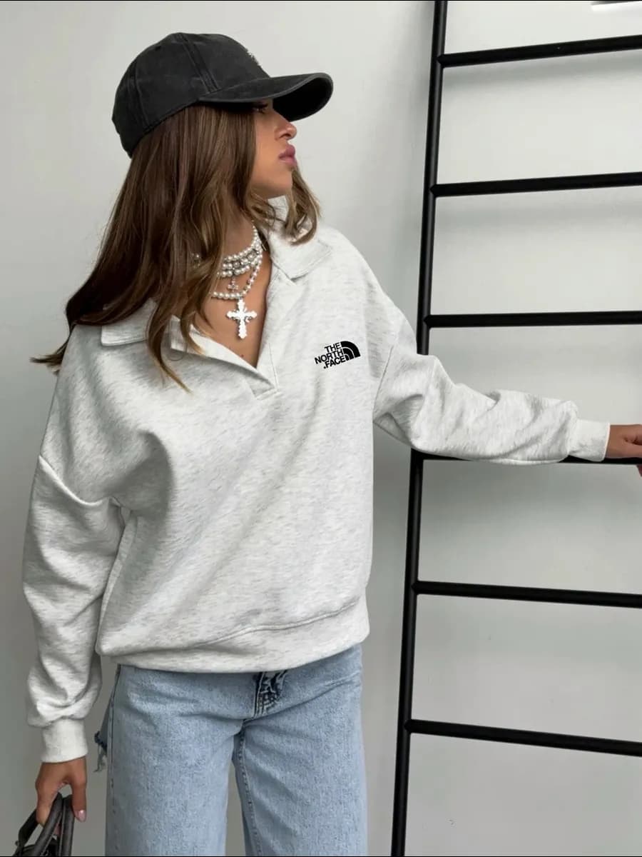 Свитшот оверсайз с воротником y2k