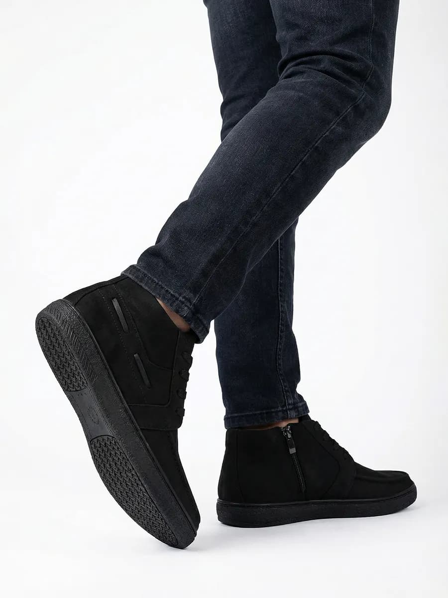 Кеды высокие зимние натуральная шерсть нубук