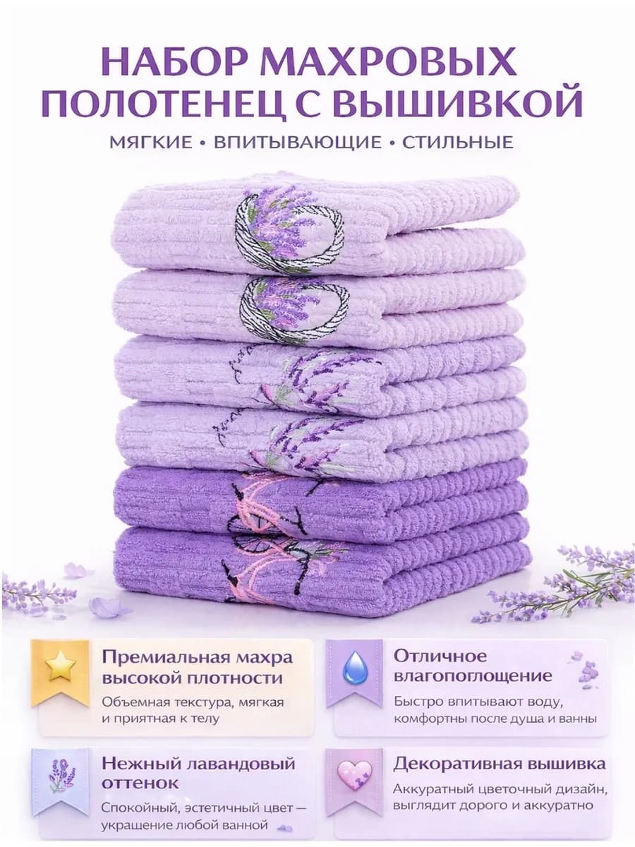 полотенца кухонные из микрофибры в наборе