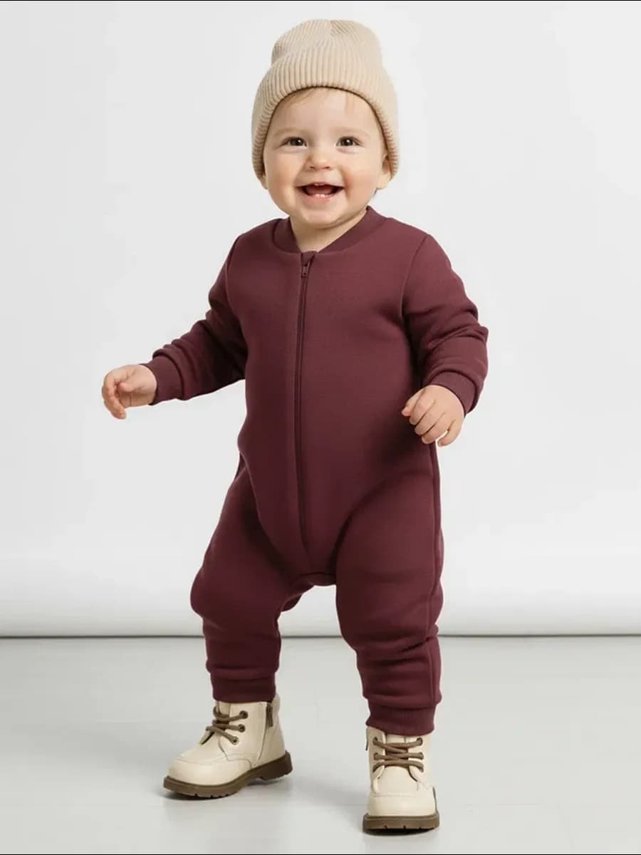Комбинезон для малышей с начёсом на молнии