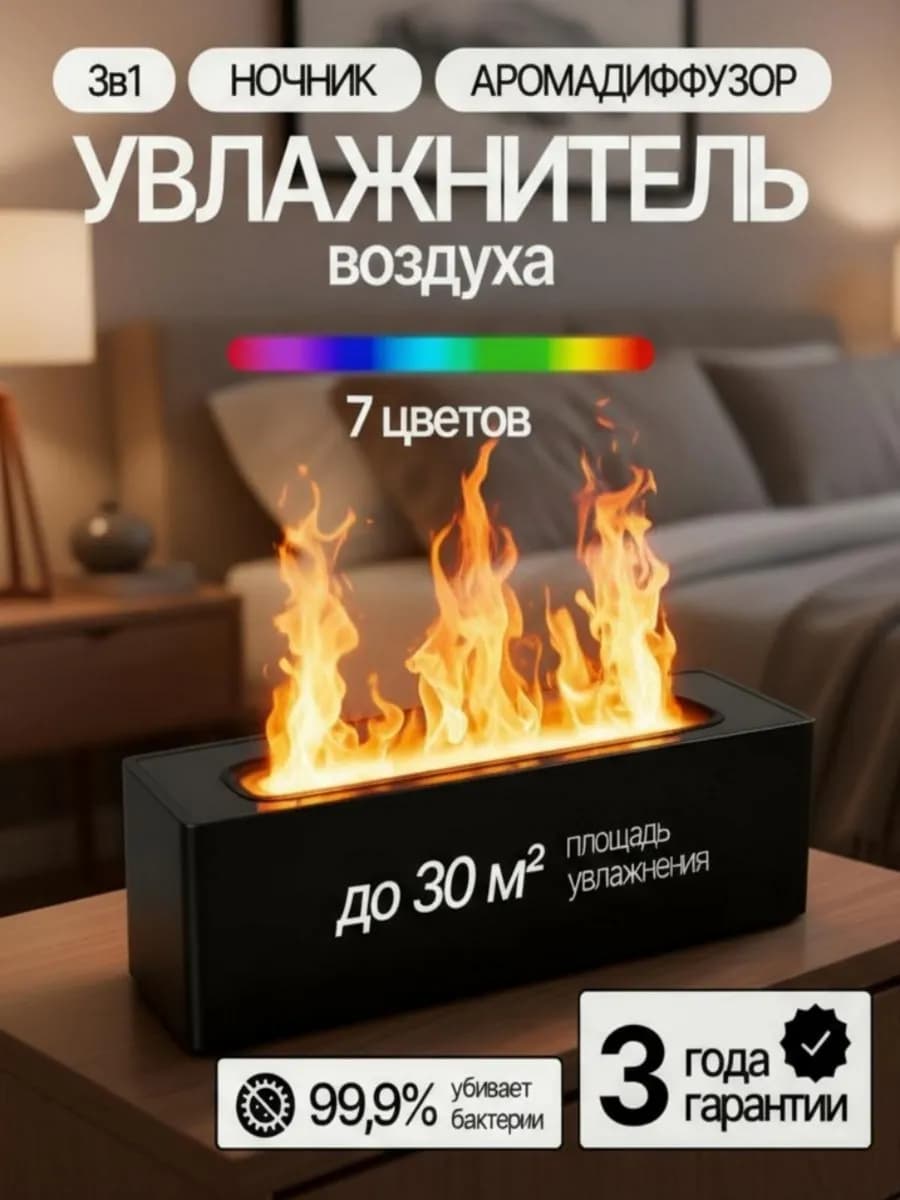 Увлажнитель воздуха для дома аромадиффузор с подсветкой