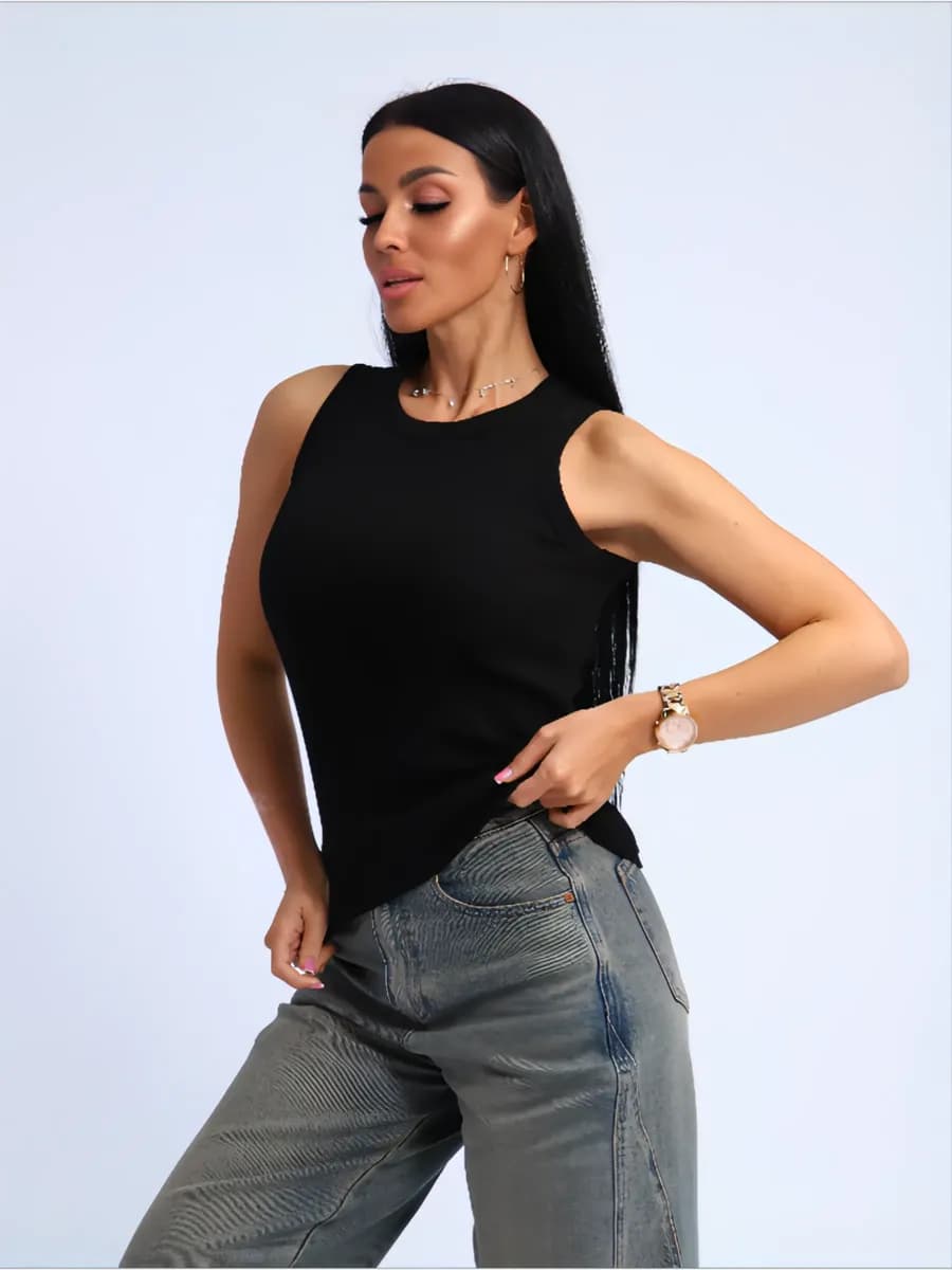 Майка базовая под пиджак в рубчик