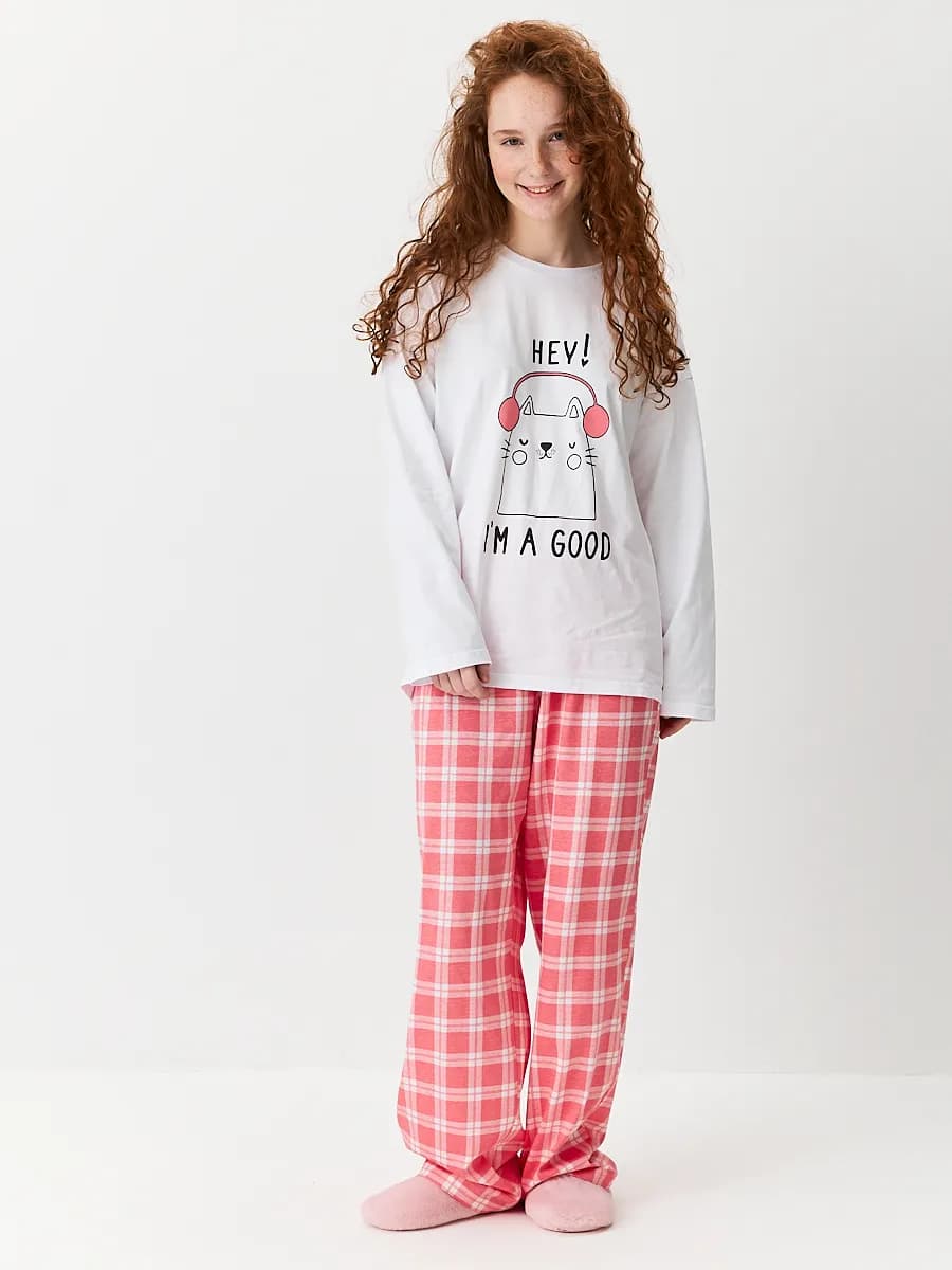 Пижама оверсайз со штанами хлопок 100% - фото 1