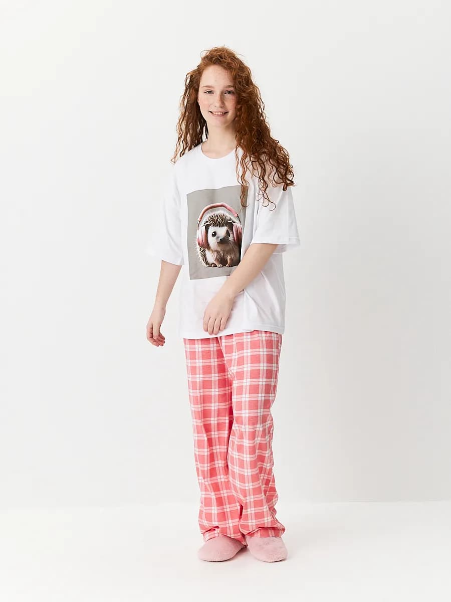 Пижама оверсайз со штанами хлопок 100% - фото 1