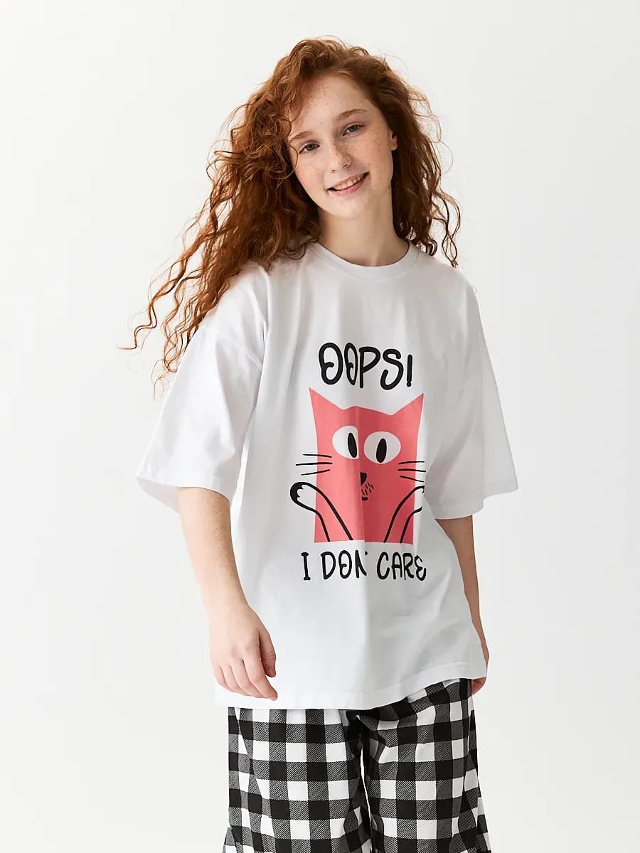 Пижама оверсайз со штанами хлопок 100%