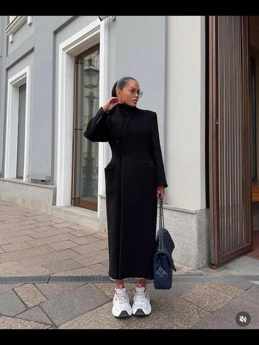 Пальто приталенное длинное макси