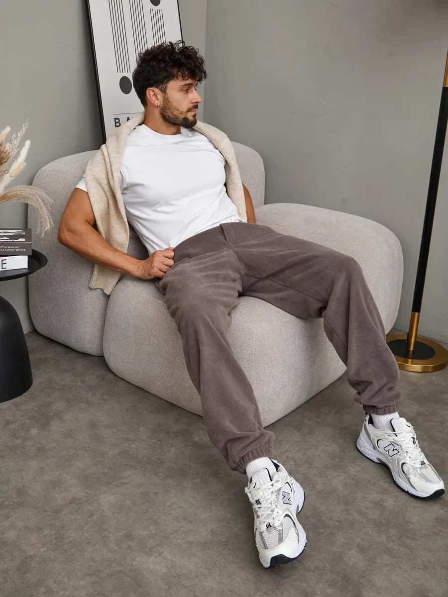 Штаны спортивные утепленные флисовые оверсайз