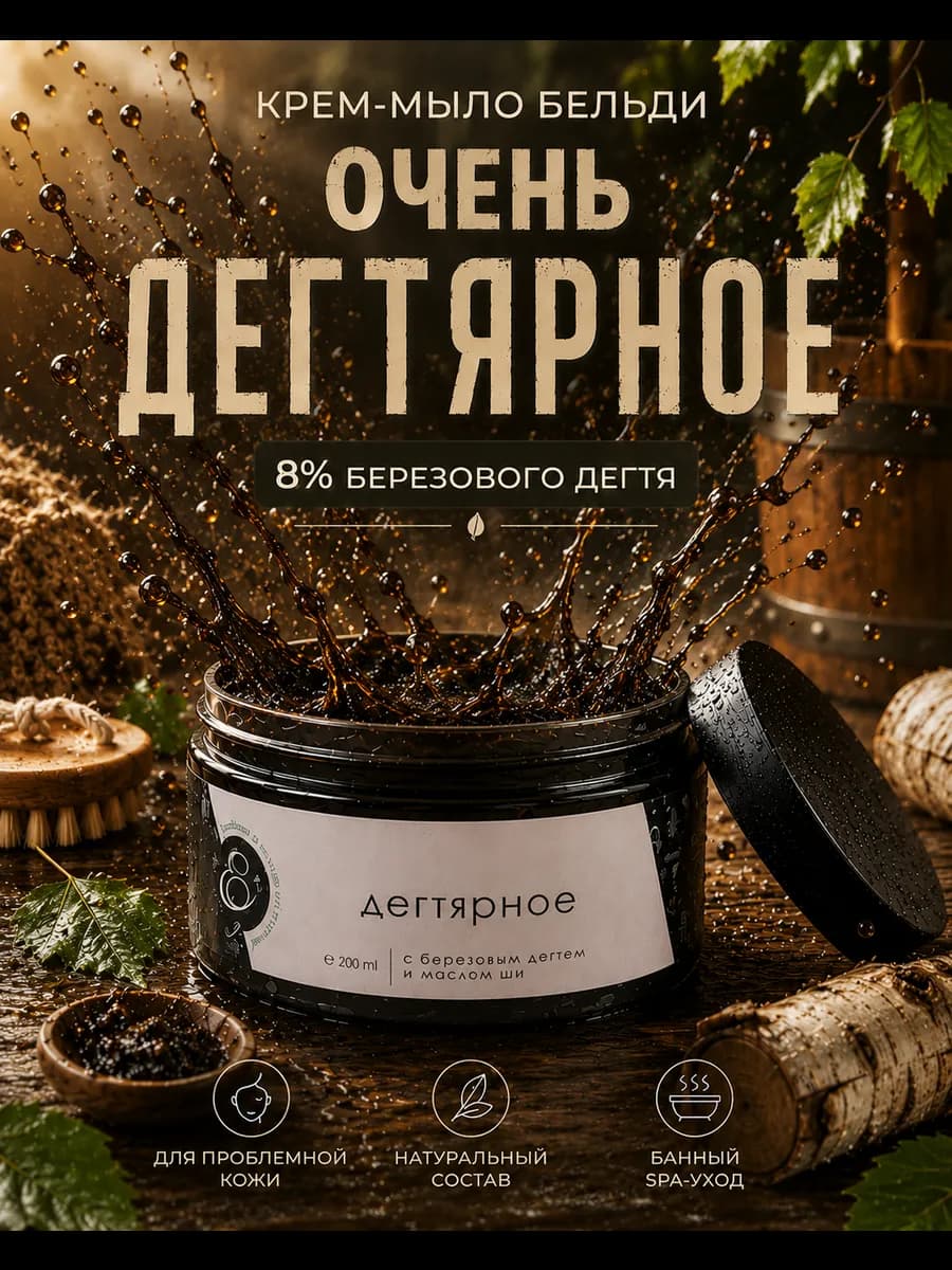 Натуральное мягкое крем мыло бельди для лица тела и волос