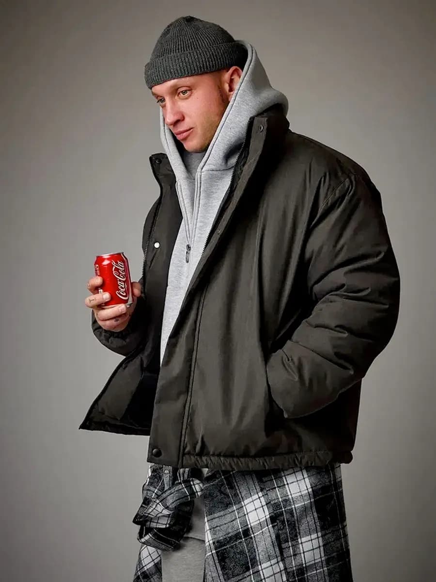 Куртка зимняя вельветовая без капюшона короткая