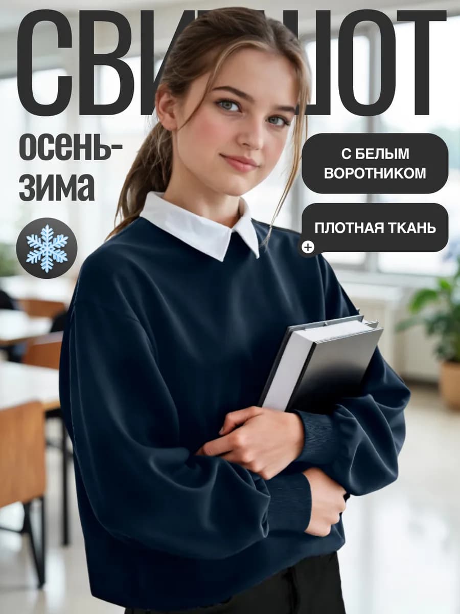 Школьный свитшот обманка теплый