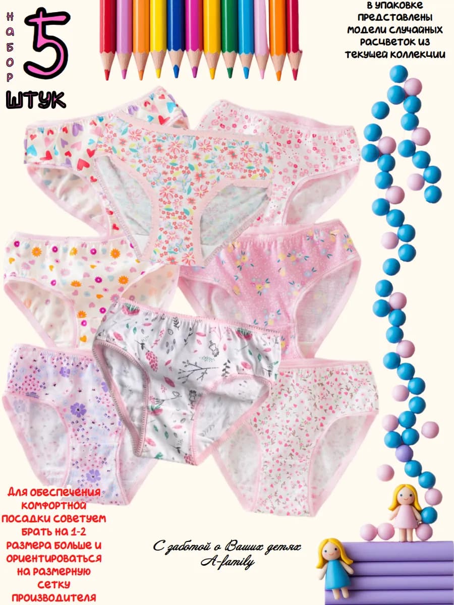 Трусы хлопок набор 5 штук